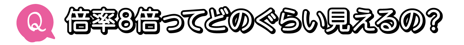 Q. 倍率8倍ってどのぐらい見えるの？