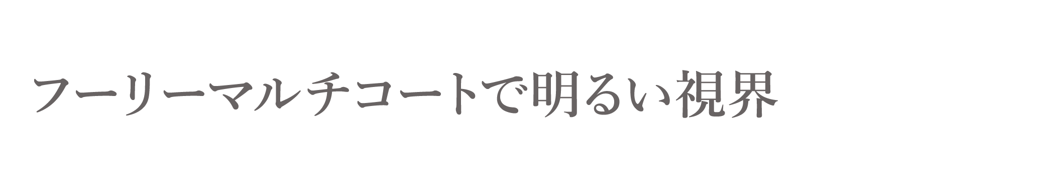 フーリーマルチコートで明るい視界