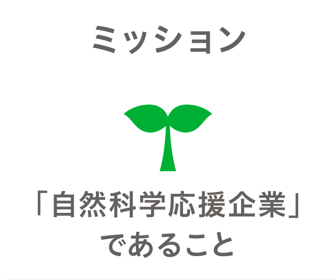 ミッション「自然科学応援企業」であること