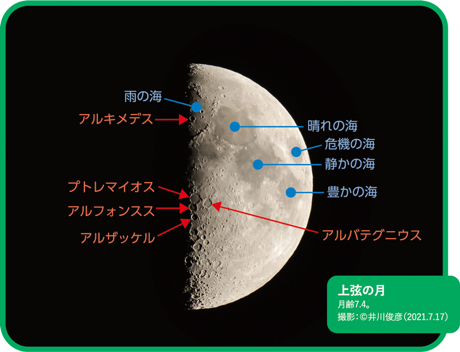 画像:上弦の月