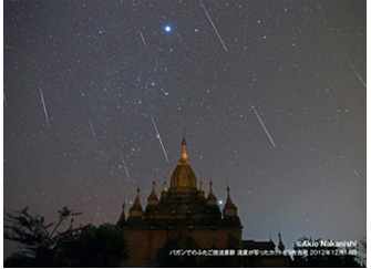 「天体写真家・中西昭雄と行く　ミャンマー・ふたご座流星群観察の旅」に協賛