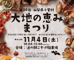 11/4（土）開催 「第20回大地の恵みまつり〜KOSUGE OPEN VILLAGE 2017〜」に協力